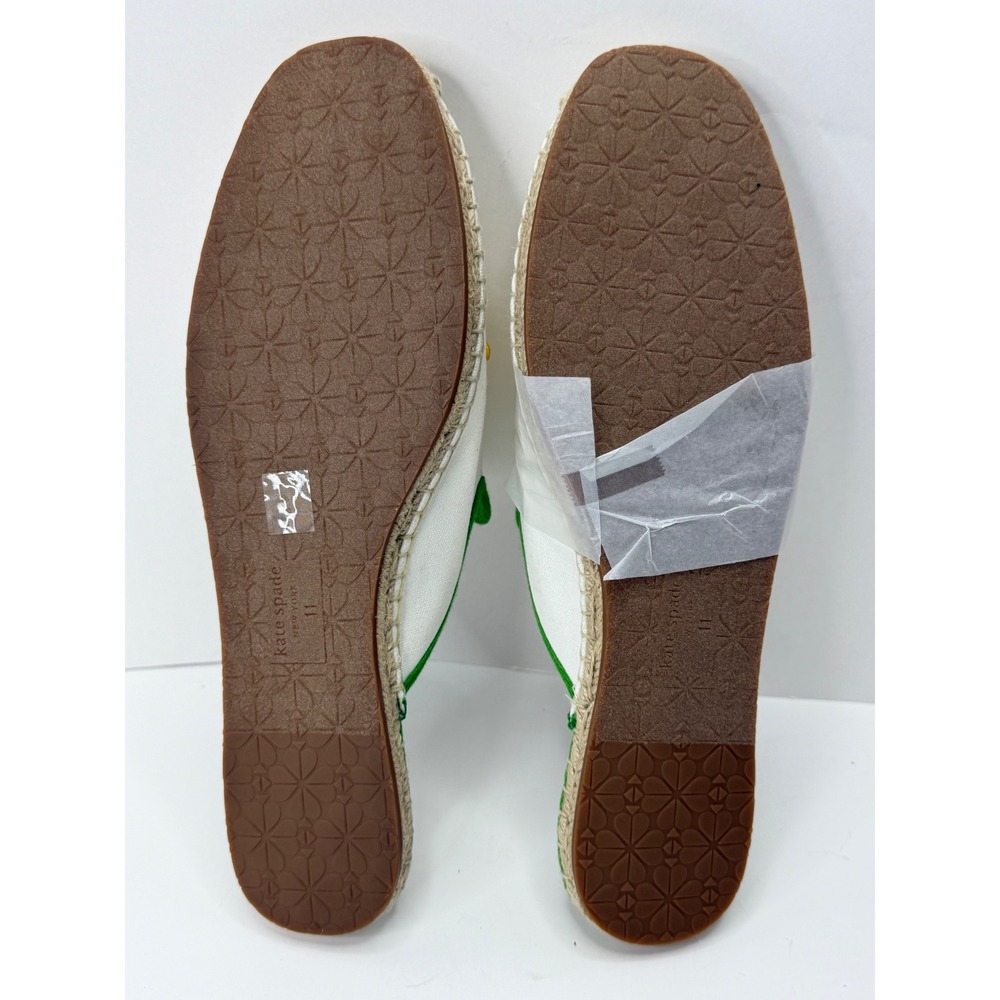 Kate Spade New York Azura Lemons Espadrille Mules White/Green Size 11B NWT/BOX - Picture 6 of 8